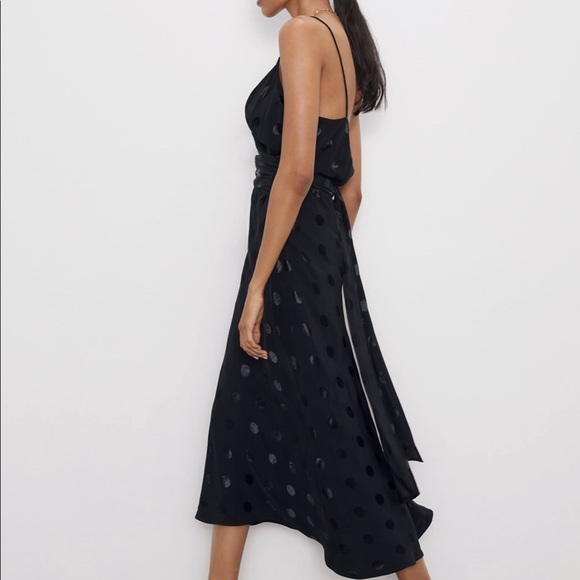 ZARA BNWT Polka Dot Jacquard Dress - Picture 7 of 8